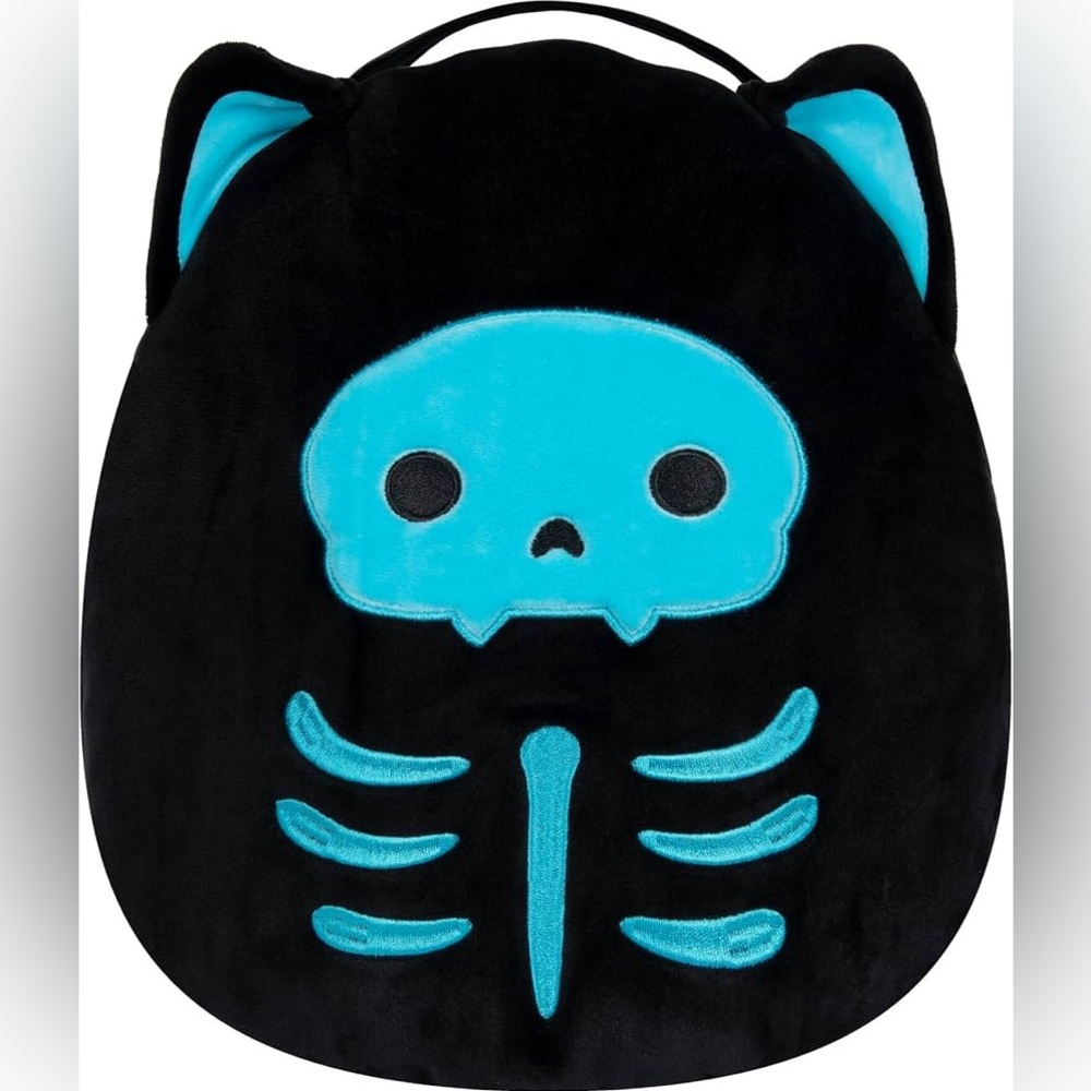 Squishmallows Original Stump The Skeleton Cat Plush Treat Pail / Candy Bag